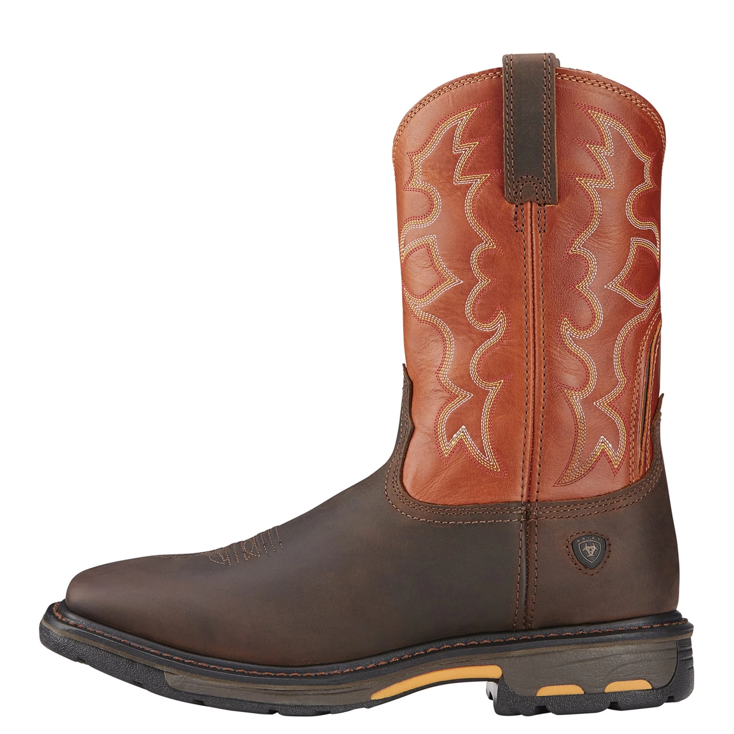 Ariat 10005888 Men's Workhog Orange Square Toe Cowboy Boots 6 Ariat 10005888 Men's Workhog Orange Square Toe Cowboy Boots - Image 4