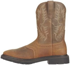 Ariat Boots: Men's Brown 10010134 Steel Toe Heat-Resistant EH Cowboy Boots -Work Shoes Store 10010134 side