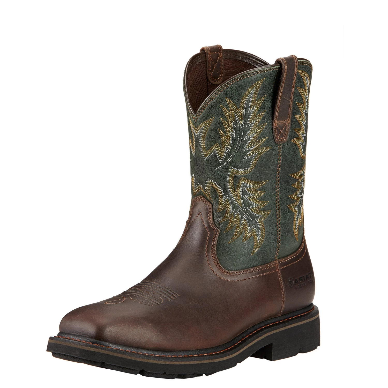 Ariat Boots: Men's 10017434 Brown Green Sierra Wide 10" Steel Toe Slip Resistant Pull On Work Boots 7 Ariat Boots: Men's 10017434 Brown Green Sierra Wide 10" Steel Toe Slip Resistant Pull On Work Boots - Image 5
