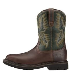 Ariat Boots: Men's 10017434 Brown Green Sierra Wide 10" Steel Toe Slip Resistant Pull On Work Boots 10 Ariat Boots: Men's 10017434 Brown Green Sierra Wide 10" Steel Toe Slip Resistant Pull On Work Boots -Work Shoes Store 10017434 side