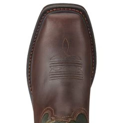 Ariat Boots: Men's 10017434 Brown Green Sierra Wide 10" Steel Toe Slip Resistant Pull On Work Boots