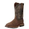 Ariat Boots: Men's 10017436 Brown WorkHog Wide H20 11" Waterproof Pull On Work Boots -Work Shoes Store 10017436 3 4 front