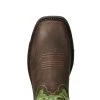 Ariat Boots: Men's 10020083 Brown Green WorkHog VentTek Toe 11" Slip Resistant Pull On Work Boots