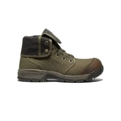 Keen Utility Boots: Men's 1026364 Military Olive Black Carbon Fiber Toe Roswell Mid 6" EH Work Boot -Work Shoes Store 1026364 pedit