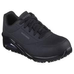 Skechers Work Shoes: Women's 108101 BLK Black Composite Toe Uno Slip Resistant Deloney EH Work Shoe