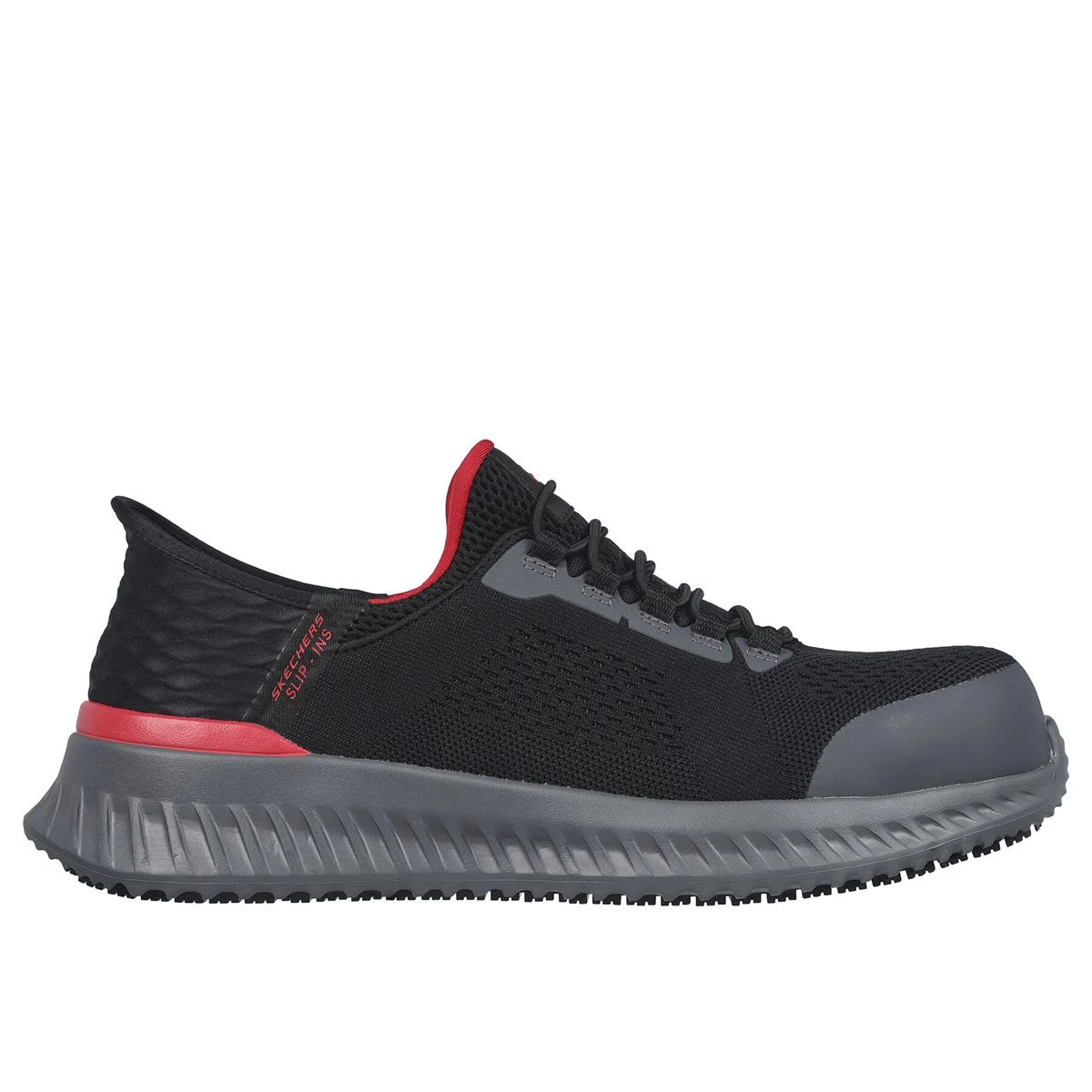 Skechers Work Shoes: Men's 200206 BKRD Black Red Composite Toe Slip-Ins Tilido Fletchit Work Shoe 5 Skechers Work Shoes: Men's 200206 BKRD Black Red Composite Toe Slip-Ins Tilido Fletchit Work Shoe - Image 3