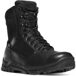Danner Boots: Men's 23824 Black 8" Side-Zip Lookout Boots -Work Shoes Store 23824