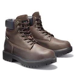 Timberland PRO Boots: Men's 38021 Brown Waterproof EH 6" Steel Toe Boots -Work Shoes Store 38021 3edit