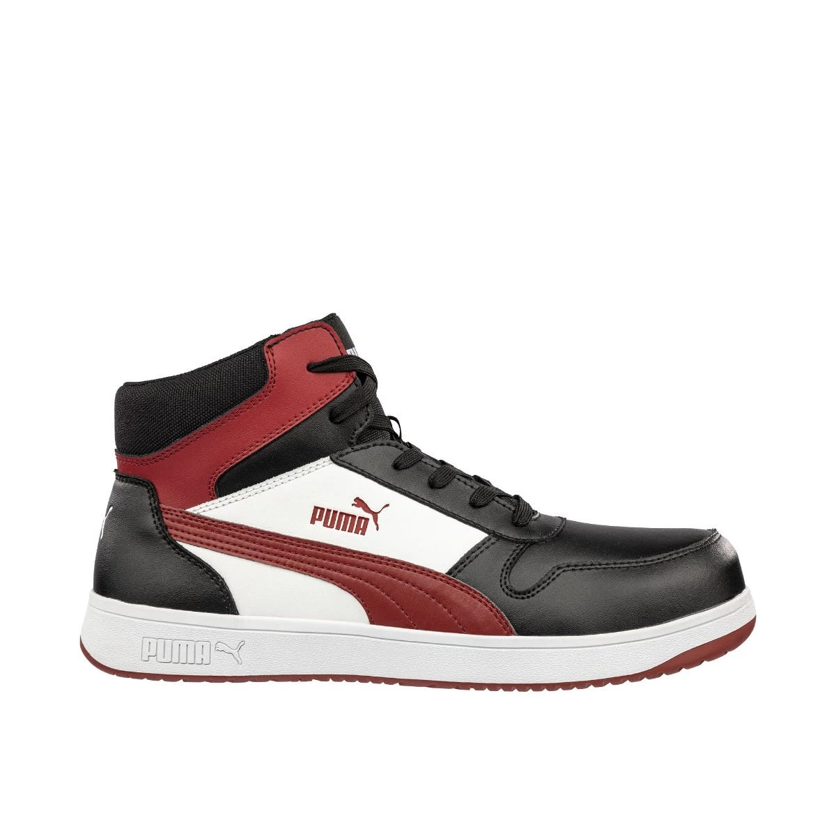 Puma Shoes: Men's 630055 Black White Red Composite Toe Mid EH Frontcourt Heritage Work Shoe 3 Puma Shoes: Men's 630055 Black White Red Composite Toe Mid EH Frontcourt Heritage Work Shoe