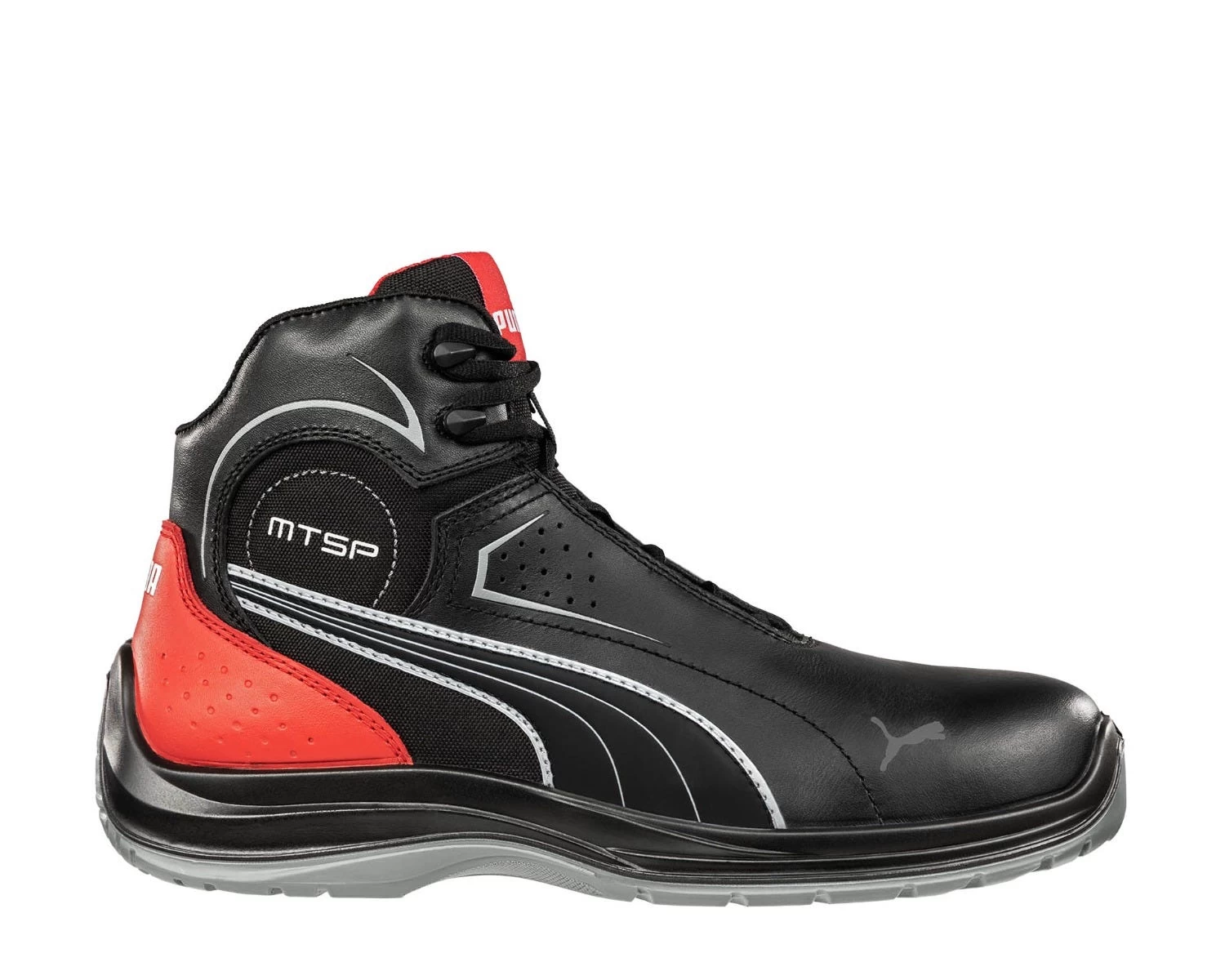 Puma Shoes: Men's 632615 Black Red Composite Toe Mid Touring EH Work Shoe 3 Puma Shoes: Men's 632615 Black Red Composite Toe Mid Touring EH Work Shoe