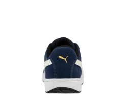 Puma Safety: Men's 640025 Navy Composite-Fiberglass Toe Iconic Suede Low Work Shoe -Work Shoes Store 640025 iconic suede navy low back web