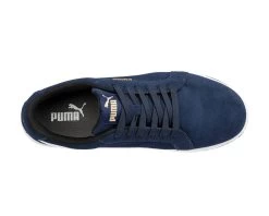 Puma Safety: Men's 640025 Navy Composite-Fiberglass Toe Iconic Suede Low Work Shoe -Work Shoes Store 640025 iconic suede navy low top web