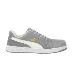 Puma Safety: Women's 640125 Grey Composite-Fiberglass Toe Iconic Suede Low Work Shoe