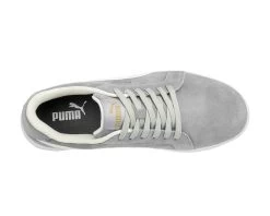 Puma Safety: Men's 640035 Grey Composite-Fiberglass Toe Iconic Suede Low Work Shoe -Work Shoes Store 640035 iconic suede grey low top web