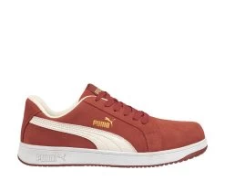 Puma Safety: Women's 640135 Red Composite-Fiberglass Toe Iconic Suede Low Work Shoe