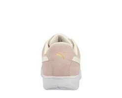 Puma Safety: Women's 640145 Pink Composite-Fiberglass Toe Iconic Suede Low Work Shoe -Work Shoes Store 640145 iconic suede pink wns low back web