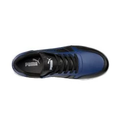 Puma Shoes: Men's 640275 Black Blue Composite Toe Low Frontcourt Heritage Work Shoe -Work Shoes Store 640275 frontcourt blue blk low top webedit
