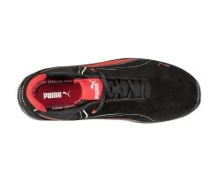 Puma Shoes: Men's 643445 Black Red Composite Toe Low Touring EH Work Shoe -Work Shoes Store 643445 touring black suede low top