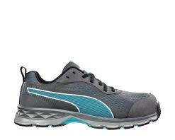 Puma Shoes: Women's 643905 Black Blue Composite-Fiberglass Toe Fuse Knit Work Shoe