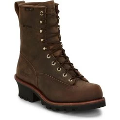 Chippewa Boots: Men's Waterproof Brown 73100 Logger Work Boots