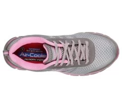 Skechers Shoes: Women's 77250 GYPK Grey Pink Sure Track- Saquenay Alloy Toe Athletic Shoe -Work Shoes Store 77250 gypk c