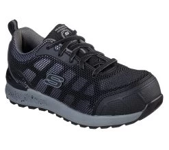 Skechers Shoes: Women's 77273 BKGY Black Grey Bulklin - Lyndale Composite Toe Athletic Shoe