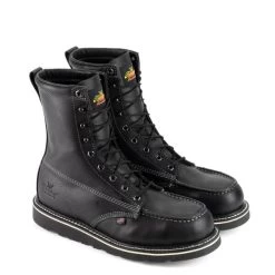 Thorogood Boots: Men's 804 6208 Black Steel Toe 8" American Heritage Midnight Series Work Boot