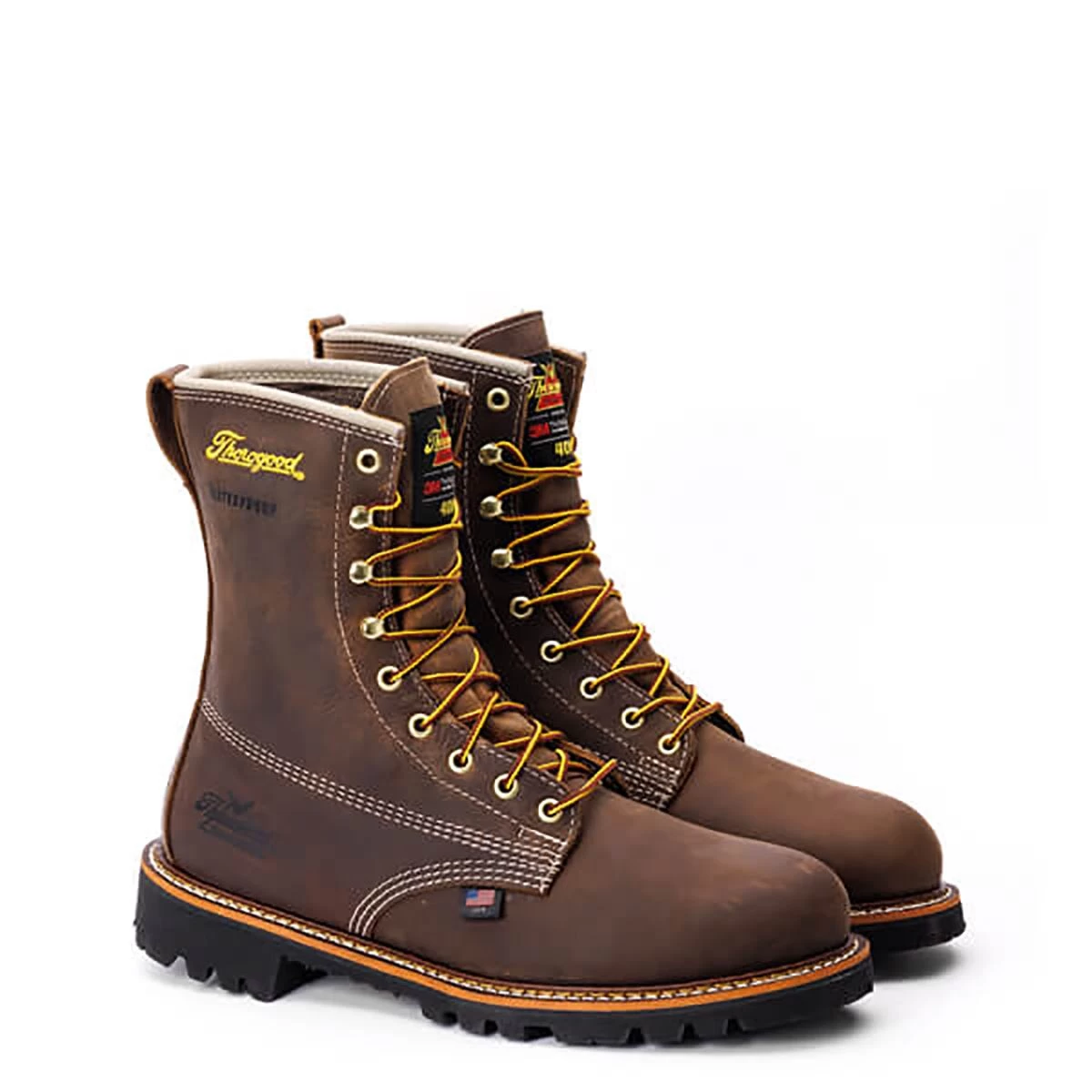 Thorogood Boots: Men's 814 4520 Brown Soft Toe USA Made American Heritage 8" Waterproof Insulated Crazyhorse Work Boot 5 Thorogood Boots: Men's 814 4520 Brown Soft Toe USA Made American Heritage 8" Waterproof Insulated Crazyhorse Work Boot - Image 3