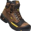 Keen Utility Boots: Men's 1025696 Dark Earth Black Troy 6" Carbon-Fiber Toe Waterproof Work Boot -Work Shoes Store 85b230b9244b2ae0a779fe9f0d35eee5