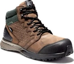 Timberland Pro Boots: Men's A1ZRC Brown Green Reaxion Composite Toe Waterproof Hiker