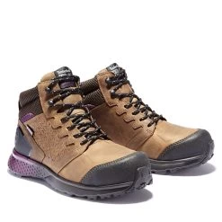 Timberland Pro Boots: Women's A219B Brown Purple Reaxion Composite Toe Waterproof Hiker -Work Shoes Store a219b 5edit