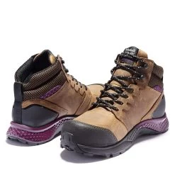 Timberland Pro Boots: Women's A219B Brown Purple Reaxion Composite Toe Waterproof Hiker -Work Shoes Store a219b 6edit