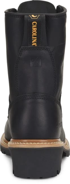 Carolina Boots: Men's CA1825 Black 8" Steel Toe Elm Logger Boot -Work Shoes Store ca1825 500xauto heel