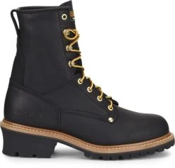 Carolina Boots: Men's CA1825 Black 8" Steel Toe Elm Logger Boot -Work Shoes Store ca1825 500xauto profile