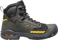 Keen Utility Boots: Men's 1025697 Magnet Black Troy 6" Carbon-Fiber Toe Waterproof Work Boot