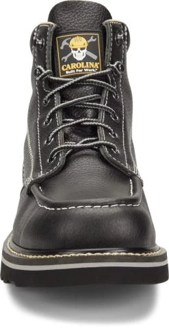 Carolina Boots: Men's CA7007 Black Flatiron 6" Moc Wedge Toe Work Boot -Work Shoes Store ca7007 4
