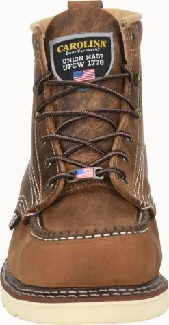 Carolina Boots: Men’s CA7011 Old Town Folklore AMP USA 6” Domestic Moc Toe Wedge Work Boot -Work Shoes Store ca7011 500xauto toe