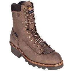 Carolina Boots: Men's Brown 8 Inch Waterproof CA7022 Logger Boots -Work Shoes Store ca7021st carolinap 01 1