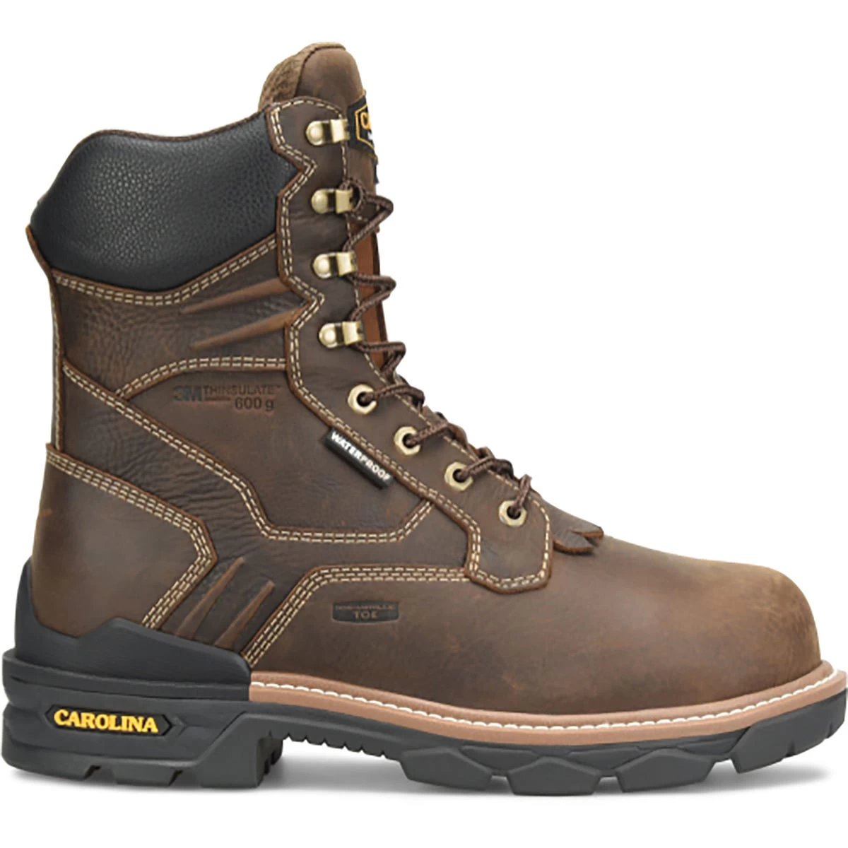 Carolina Boots: Men's CA7838 Brown Composite Toe 8" Contestor Waterproof Insulated Work Boot 4 Carolina Boots: Men's CA7838 Brown Composite Toe 8" Contestor Waterproof Insulated Work Boot - Image 2