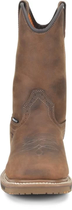 Carolina Boots: Men’s CA8536 Brown Anchor 10” Waterproof Composite Square Toe Roper -Work Shoes Store ca8536 500xauto toe