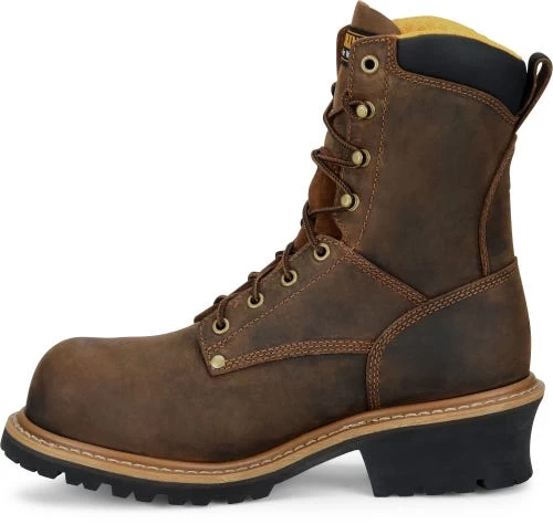 Carolina Boots: Men's CA9853 Brown Poplar 8” Composite Toe Logger Boot 5 Carolina Boots: Men's CA9853 Brown Poplar 8” Composite Toe Logger Boot - Image 3