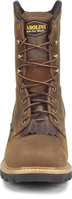 Carolina Boots: Men's CA9855 Brown 8" Composite Square Toe Waterproof Logger Boot -Work Shoes Store ca9855 500xauto toe