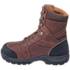 Carhartt Boots: Men's CMF8720 Brown Met Guard Waterproof 8-Inch Work Boots -Work Shoes Store carhartt cwf8720 i 01