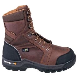 Carhartt Boots: Men's CMF8720 Brown Met Guard Waterproof 8-Inch Work Boots -Work Shoes Store carhartt cwf8720 o 01