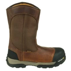 Carhartt Boots: Men's CME1355 Brown Composite Toe Waterproof Pull On Boots -Work Shoes Store carhartt cme1355 o 001 1