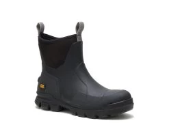 Caterpillar Boots: Unisex P91141 Black Stormers Steel Toe Waterproof Rubber Work Boot -Work Shoes Store catm p91141 112618 f19 032