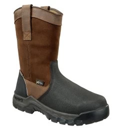Carhartt Boots: Men's CMF1721 Brown Composite Toe Met Guard Waterproof Pull On Work Boot -Work Shoes Store cbhjnmng