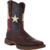 Durango Boots: Men's DB4446 Brown Rebel Texas Flag Pull On Square Toe Work Boot -Work Shoes Store db4446