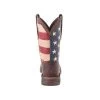 Durango Boots: Men's DB5554 Brown Rebel 12 Inch American Flag Pull On Square Toe Boot