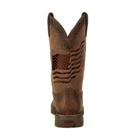 Durango Boots: Men's DDB0314 Brown Rebel Distressed Flag Pull On Square Toe Western Boot 9 Durango Boots: Men's DDB0314 Brown Rebel Distressed Flag Pull On Square Toe Western Boot - Image 7